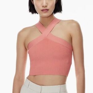 Babaton Sculpt Knit Cross Halter Top